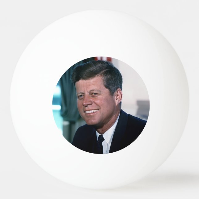 Amerikanska presidenten John F. Kennedy i ovala ru Pingisboll (Framsidan)