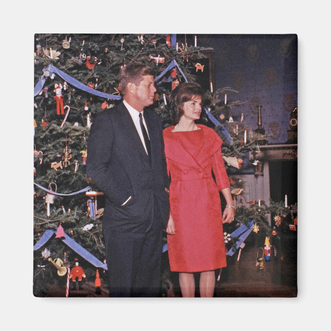 Amerikanska presidenten John Kennedys julkort Magnet (Framsidan)