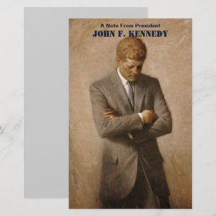 Amerikanska presidenten John Kennedys målad porträ Brevpapper