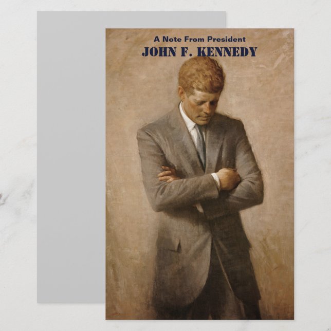 Amerikanska presidenten John Kennedys målad porträ Brevpapper (Fram/baksida)