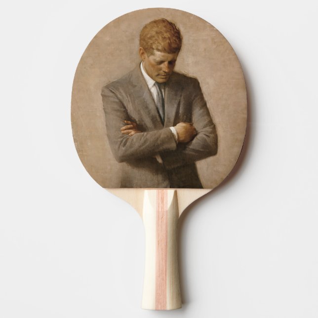 Amerikanska presidenten John Kennedys målade portr Pingisracket (Framsidan)