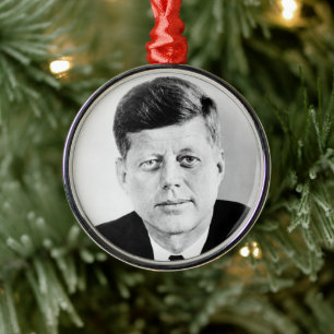 Amerikanska presidenten John Kennedys presidentfot Julgransprydnad Metall