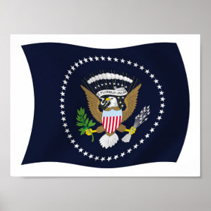 Amerikanska presidentens sigill Flagga Postertryck Poster