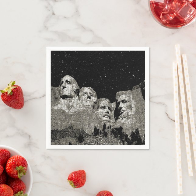 Amerikanska presidenterna Mount Rushmore Pappersservett (Insitu)