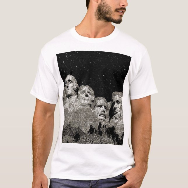 Amerikanska presidenterna Mount Rushmore T Shirt (Framsida)