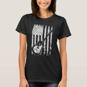 Amerikanska Pridet 4 juli Guitarist US Flagga T Shirt