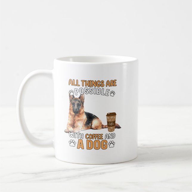 Amerikanska Pridet Cute Hund Animal Gift USA Flagg Kaffemugg (Vänster)