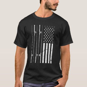 Amerikanska Pridet Fisherman Hobby Fishing Pole Us T Shirt