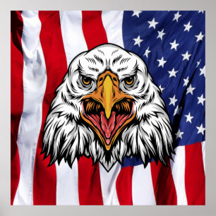 "Amerikanska Pridet: Majestic Eagle with Patriotic Poster