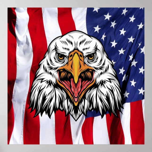 "Amerikanska Pridet: Majestic Eagle with Patriotic Poster (Framsidan)