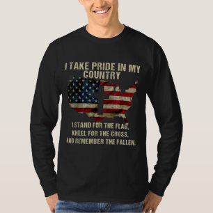 Amerikanska Pridet Patriotic American Flagga T Shirt