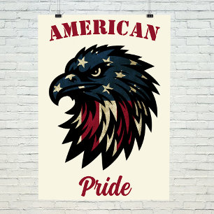 Amerikanska Pridet, Patriotic Rött vitt blått Eagl Fototryck