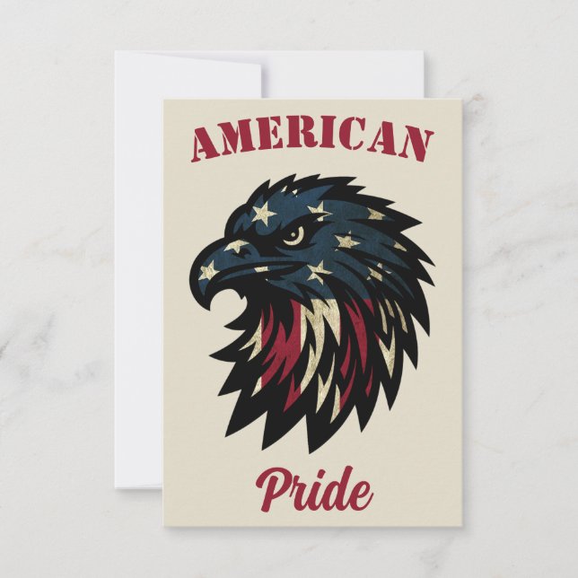 Amerikanska Pridet, Patriotic Rött vitt blått Eagl Kort (Framsida)