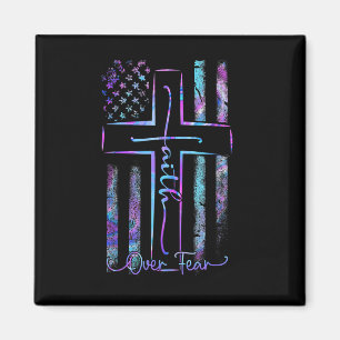 Amerikanska Pridet USA:s Flagga Faith over Fear Pr Magnet