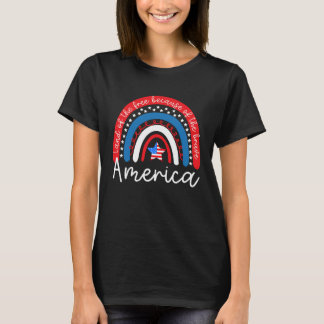 Amerikanska Rainbow American Flagga Patriotic 4:e  T Shirt