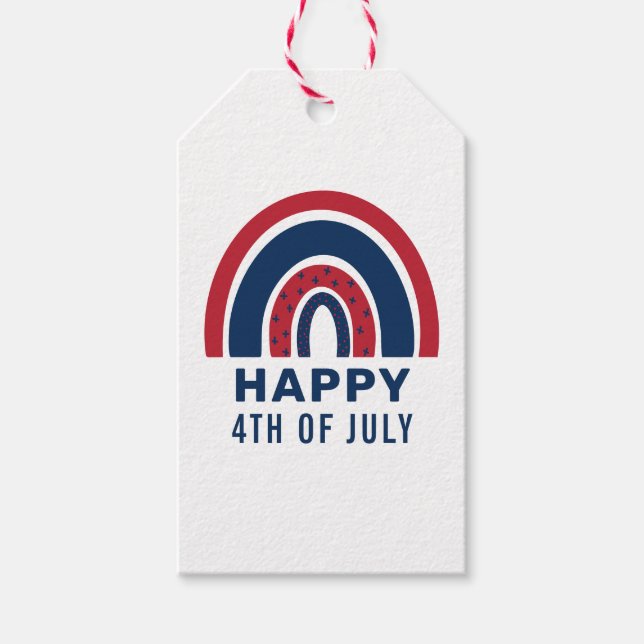 Amerikanska regnbåge USA Independence day 4 juli Presentetikett (Framsidan)