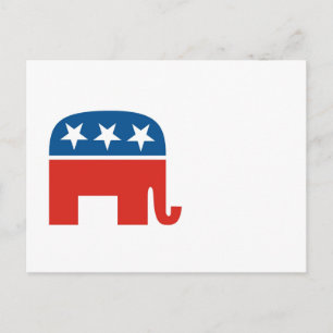 Amerikanska republikanska party-elefanten inbjudan vykort