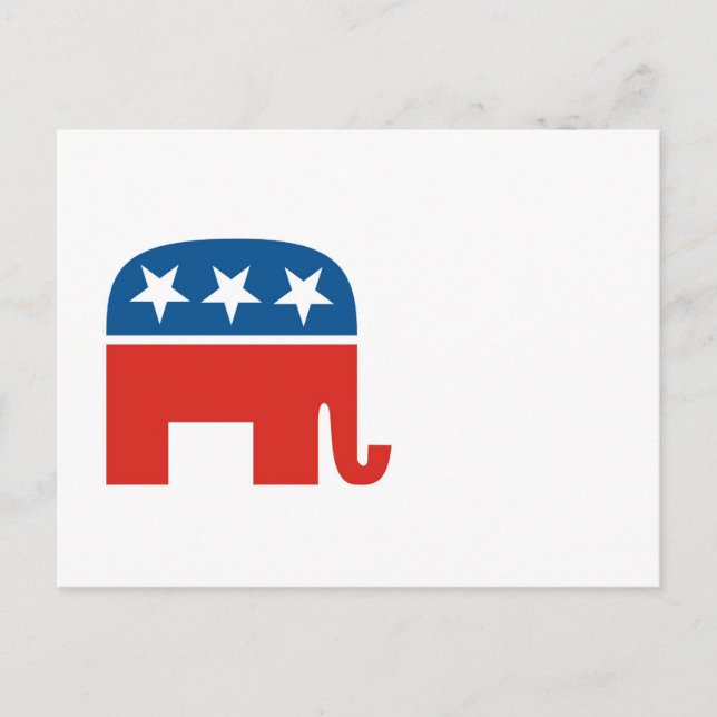 Amerikanska republikanska party-elefanten inbjudan vykort (Framsida)