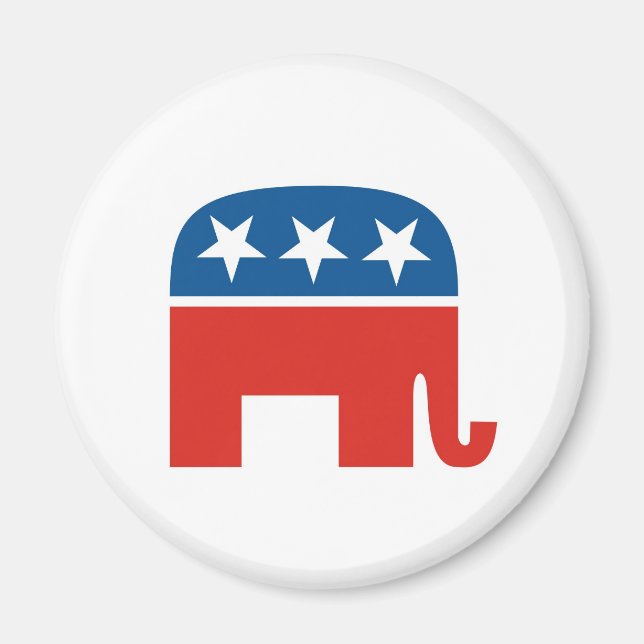Amerikanska republikanska party-elefanten magnet (Framsidan)