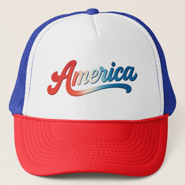 Amerikanska Retro Gradient - Patriotic USA flagga  Keps (Framsida)