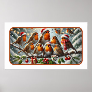 Amerikanska Robins julgranat Poster
