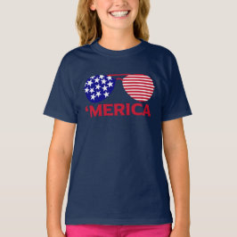 Amerikanska Rött vitt blått solglasögon T Shirt