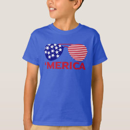 Amerikanska Rött vitt blått solglasögon T Shirt
