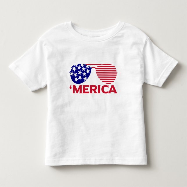 Amerikanska Rött vitt blått solglasögon T Shirt (Framsida)