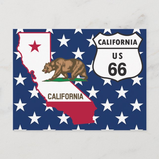 Amerikanska Route 66 California vycard Vykort (Framsida)