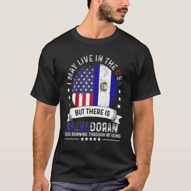 Amerikanska salvadoranska hem i USA Patriot El Sal T Shirt (Framsida)