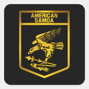 Amerikanska Samoa Emblem Fyrkantigt Klistermärke