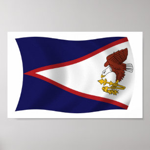 Amerikanska Samoa Flagga Postertryck Poster