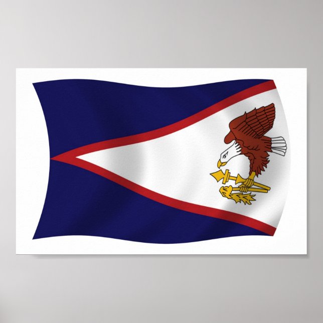 Amerikanska Samoa Flagga Postertryck Poster (Framsidan)