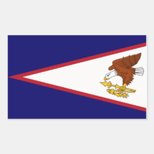 Amerikanska Samoa Flagga Rektangulärt Klistermärke