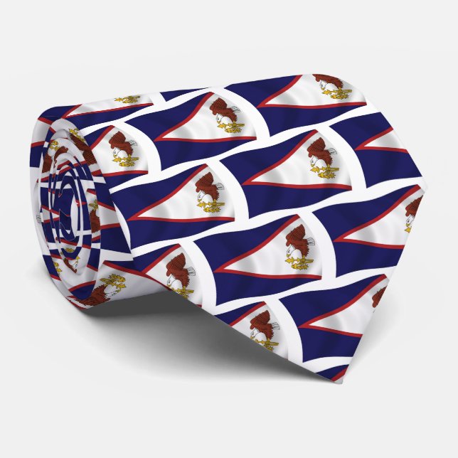 Amerikanska Samoa Flagga Slipsklöver Slips (Rullad)