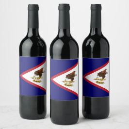 Amerikanska Samoa flagga Vinflaska Etikett