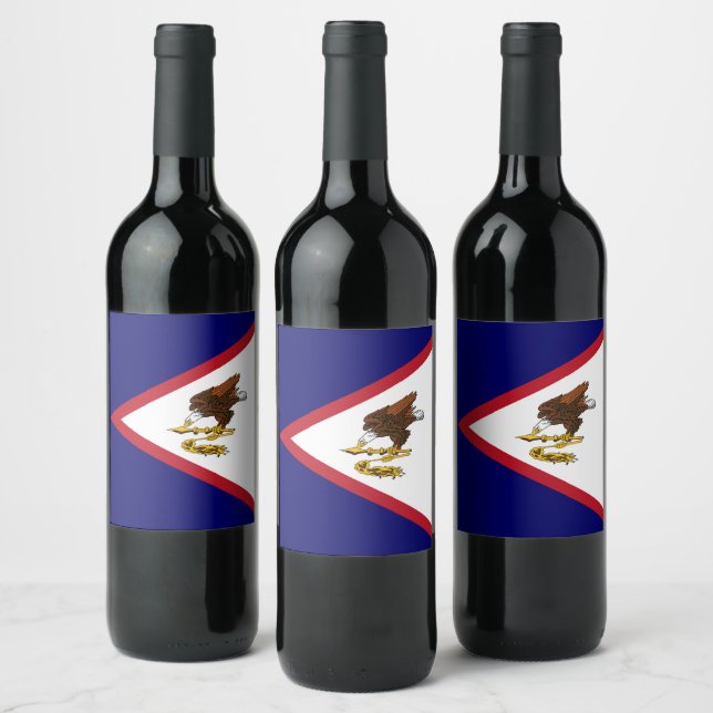 Amerikanska Samoa flagga Vinflaska Etikett (Flaskor)