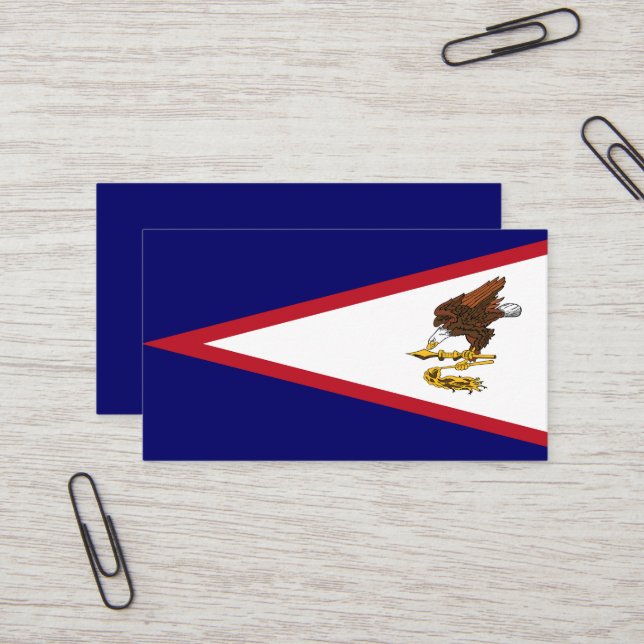 Amerikanska Samoa flagga Visitkort (Fram/Back In Situ)