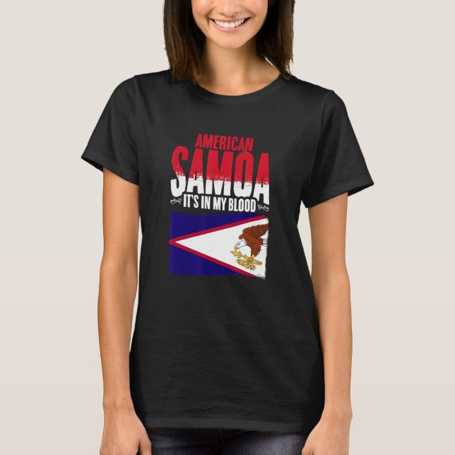 Amerikanska Samoa i mitt Blood Samoa Pride Roots A T Shirt (Framsida)