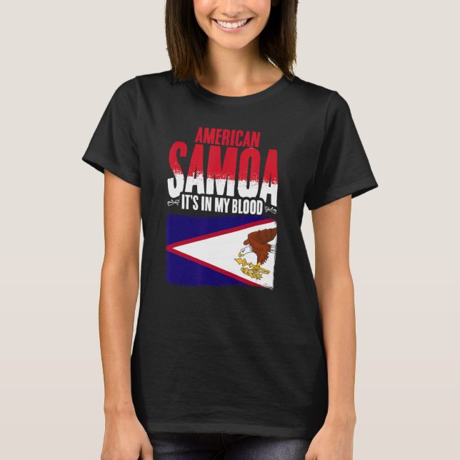 Amerikanska Samoa i mitt Blood Samoa Pride Roots A T Shirt (Framsida)