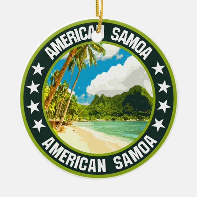 Amerikanska Samoa Julgransprydnad Keramik (Framsidan)