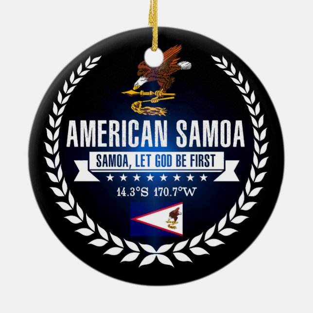 Amerikanska Samoa Julgransprydnad Keramik (Baksidan)