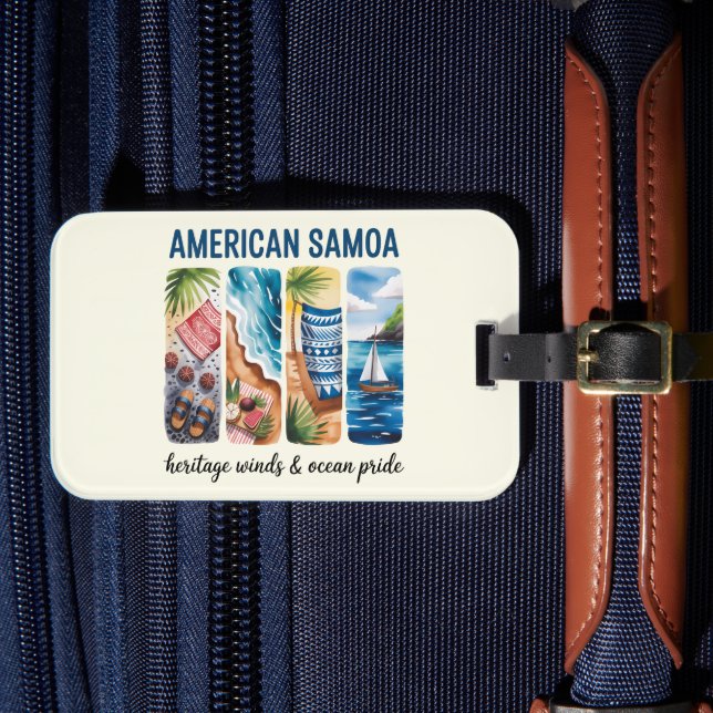Amerikanska Samoa Luggage Tag - Vind och oceaner Bagagebricka (Framsida Insitu 4)