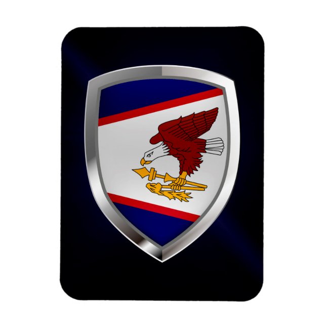 Amerikanska Samoa Metallic Emblem Magnet (Vertikal)