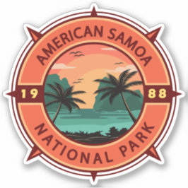 Amerikanska Samoa National Park Retro Compass Embl Klistermärken