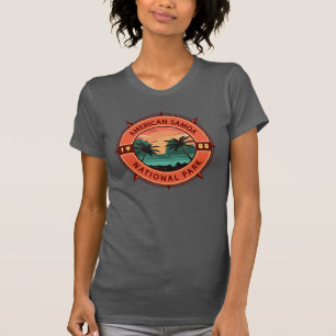 Amerikanska Samoa National Park Retro Compass Embl T Shirt