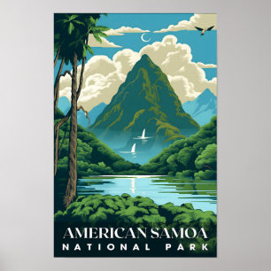 Amerikanska Samoa National Park Travel Natature Fo Poster