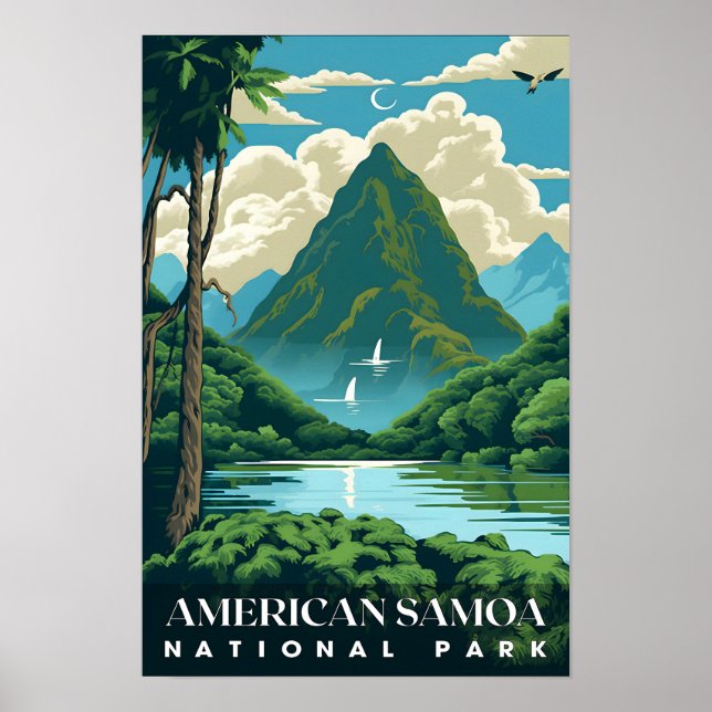 Amerikanska Samoa National Park Travel Natature Fo Poster (Framsidan)