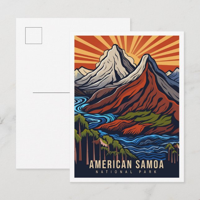 Amerikanska Samoa National Park USA Travel Vykort (Fram/baksida)