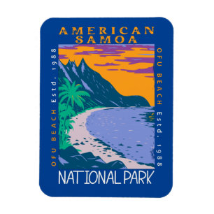 Amerikanska Samoa nationalparken Ofu Beach Distres Magnet
